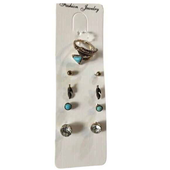 Boho Earrings & Ring Set (A)105 - Picture 1 of 7